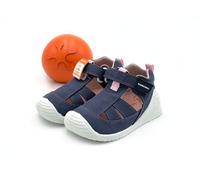 Biomecanics 202202 Sandalias, Bebé-niñas, Azul (Azul Marino (Pique) Paprika), 24 EU (7 Infantil UK)