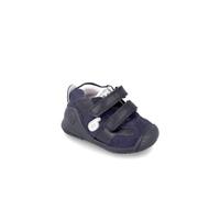 Biomecanics Zapatillas de bebé niño tipo running bajas en piel con doble cierre adherente. Azul marino 19