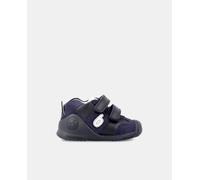 Biomecanics Zapatillas de bebé niño tipo running bajas en piel con doble cierre adherente. Azul marino 19