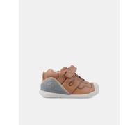 Biomecanics Zapatillas de bebé niño tipo running bajas en piel con doble cierre adherente. Camel 19