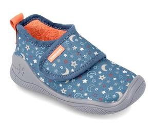 Biomecanics Zapatillas de Casa Azul Petroleo con Estampado de Estrellas y Lunas Pantuflas bioevolution de Gabardina Muy comodas - 32