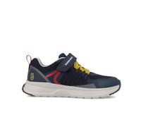 Biomecanics Zapatillas Niño 251250-B089 | Azul Marino con Rojo y Cordones Amarillos | Cierre Ajustable + Elásticos | Antidesliza - Talla 29