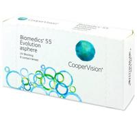 Biomedics 55 Uv Evolution - Lentes de contacto esféricas mensuales (R 8.6 / D 14.2 / -10 Diop), Pack de 6 uds.