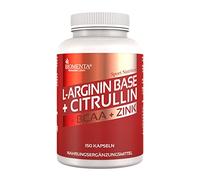 BIOMENTA L-ARGININA CITRULINA MALATO | 3.500 mg L-Arginina Base + 1.000 mg Citrulina + 1.000 mg BCAA (Aminoacidos) + Zinc | 150 Arginina Cápsulas