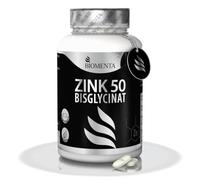 BIOMENTA Zinc 50 mg - vegano - bisglicinato de zinc dosis alta con 25 mg de zinc por ½ tableta - 365 tabletas de zinc