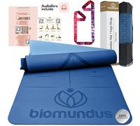 biomundus Esterilla Yoga Mat Antideslizante profesional Esterilla Deporte en Casa Colchoneta Gimnasia Mat Yoga antideslizante con sistema de alineación Correa y Bolsa Esterilla Fitness