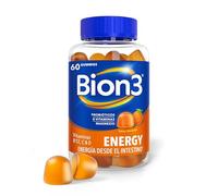 Bion3 Energy Multivitaminas con Probióticos, Vitaminas B12, C, D y Magnesio 60 Gummies
