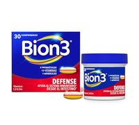 Bion3 Defense - 30 Comprimidos Multivitamínicos con Probióticos, Complemento Alimenticio para Ayudar al Sistema Inmunitario, Vitamina C, D, Zinc y Hierro