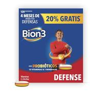 Bion3 Defense Comprimidos Multivitamínicos con Probióticos, Complemento Alimenticio para Sistema Inmunitario con Vitaminas C, D, B12, Zinc, Hierro y Magnesio, 120 comprimidos (4x30), 4 meses de uso