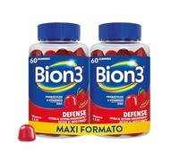 Bion3 Defense Gummies, Complemento Alimenticio para Ayudar al Sistema Inmunitario con Probióticos, Vitamina C, Vitamina B3 y Zinc, 60x2 gummies, para 1-2 meses de uso