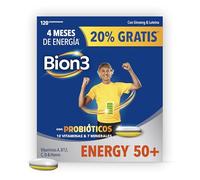 Bion3 Energy 50+ Comprimidos Multivitamínicos con Probióticos, Complemento Alimenticio, Energía Física y Mental¹, Vitamina C, D, A, Complejo B, Hierro