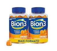 Bion3 Energy Gummies para la energía física y mental con Vitamina C y Magnesio, Vitaminas B12, B1, B2, B3, B6, B7, Vitamina D y Probióticos, 60x2 gummies, para 1-2 meses de uso
