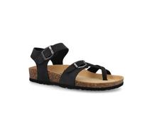 BioNatura 11 A 678 Imb. V, Sandalia de chanclas para mujer de nobuk con plantilla anatómica, Negro , 40 EU