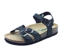 BioNatura 11A2368 Imb Crazy Negro Sandalias para Mujer de Nubuck Negro con Triple Hebilla, Negro , 41 EU