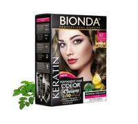 BIONDA Professional Color Cream 6.7 - Tinte permanente para el cabello, 200 ml, 200 ml, 2 unidades, cuidado de queratina y moringa, color intenso y duradero con brillo, cobertura 100% de canas