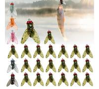 Bionic Fly Fishing Bait (20pcs), 2024 New Fly Hook Soft Bait Add Fish Atractant Fishing Gear, Color Small Fly Hook Fly Fishing Bait, Spinner Swim Baits Fly Fishing Lures Kit Trout Bait (D, 12 mm)