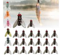 Bionic Fly Fishing Bait (20pcs), 2024 New Fly Hook Soft Bait Add Fish Attractant Fishing Gear, Color Small Fly Hook Fly Fishing Bait, Spinner Swim Baits Fly Fishing Lures Kit Trout Bait (F, 12 mm)