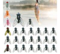 Bionic Fly Fishing Bait (20pcs), 2024 New Fly Hook Soft Bait Add Fishing Gear, Color Small Fly Hook Fly Fishing Bait, Spinner Swim Baits Fly Fishing Lures Kit Trout Bait (E, 15 mm)