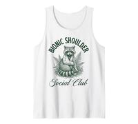 Bionic Shoulder Social Club Raccoon Lesiones Recuperación Divertido Camiseta sin Mangas