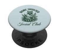 Bionic Shoulder Social Club Raccoon Lesiones Recuperación Divertido PopSockets PopGrip Adhesivo