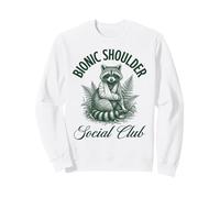 Bionic Shoulder Social Club Raccoon Lesiones Recuperación Divertido Sudadera