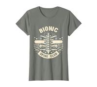 Bionic Spine Club Cirugía Médica Avanzada - Camiseta, Mujer, Verde Militar Jaspeado, M