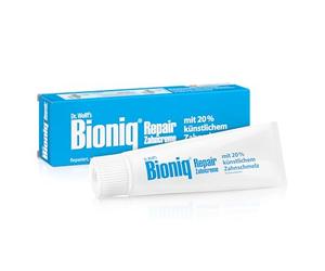 Bioniq® Pasta de dientes reparadora - 6 x 75 ml - Pasta de dientes reparadora con esmalte artificial, hidroxiapatita protege y fortalece el esmalte, sin flúor
