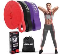 Bionix Resistance Bands - Pull Up Bands Set - Different Levels, Thick, Heavy, Stretch Bands for Exercise, Workout, Calisthenics, Powerlifting, Crossfit, Muscle Toning, Yoga - Men and Women
