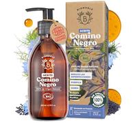 Bionoble Aceite de Comino Negro Orgánico 200ml - Botella de Vidrio + Bomba - 100% Puro y Prensado en Frío - Piel, Cabello y Uñas - Organic Black Seed Oil - Aceite Vegetal Nigella Sativa