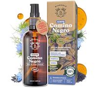 Bionoble Aceite de Comino Negro Orgánico 100ml - Botella de Vidrio + Pipeta + Bomba - 100% Puro y Prensado en Frío - Piel, Cabello y Uñas - Organic Black Seed Oil - Aceite Vegetal Nigella Sativa