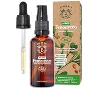 Bionoble Aceite de Fenogreco Orgánico 50ml - Aceite Macerado de Fenogreco y Aceite de Girasol - Cuerpo, Pecho, Glúteos, Cabello - Vegano y Cruelty Free - Botella de vidrio + Pipeta + Bomba