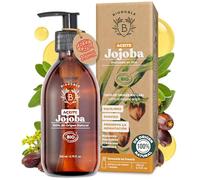 Bionoble Aceite de Jojoba Orgánico 200ml - 100% Puro, Natural y Prensado en Frío - Rostro, Cuerpo, Cabello, Barba, Uñas - Vegano y Cruelty Free - Jojoba Oil - Botella de Vidrio + Bomba