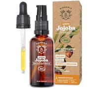 Bionoble Aceite de Jojoba Orgánico 50ml 100% Puro, Natural y Prensado en Frío - Rostro, Cuerpo, Cabello, Barba, Uñas - Vegano y Cruelty Free - Jojoba Oil - Botella de Vidrio + Pipeta + Bomba.