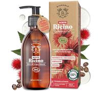 BIONOBLE Aceite de Ricino 100 Puro y Natural, Bio, Prensado en Frío - 200ml | Sin Hexano - Crecimiento Pestañas Cabello - Aceite Ricino, Castor Oil Organic Cold Pressed - Botella de Vidrio, Bomba