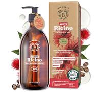 BIONOBLE Aceite de Ricino 100 Puro y Natural, Bio, Prensado en Frío - 500ml | Sin Hexano - Crecimiento Pestañas Cabello - Aceite Ricino, Castor Oil Organic Cold Pressed - Botella de Vidrio, Bomba