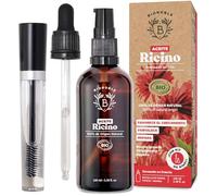 Bionoble Aceite de Ricino Orgánico 100ml - 100% Puro y Prensado en Frío - Pestañas, Cejas, Cuerpo, Cabello, Barba, Uñas - Vegan Castor Oil - Botella de Vidrio + Pipeta + Bomba + Kit de Rímel