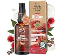 Bionoble Aceite de Ricino Orgánico 50ml - 100% Puro y Prensado en Frío - Pestañas, Cejas, Cuerpo, Cabello, Barba, Uñas - Vegano, Cruelty Free - Botella de Vidrio + Pipeta + Bomba