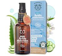 BIONOBLE Serum Facial Acido Hialuronico Orgánico - Antiarrugas, Hidratante y Antiedad con Aloe Vera - Piel, Cara y Contorno de Ojos - Frasco de Vidrio con Bomba - Serum Acido Hialuronico - 30ml