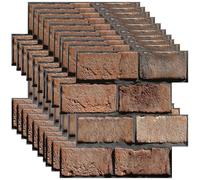 BIONSUIKIM Paneles de pared 3D autoadhesivos, paquete de 10 paneles de pared de PVC con efecto de ladrillo y piedra, papel tapiz autoadhesivo para decoración de pared interior, dormitorio, cocina