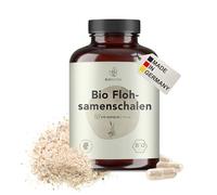 BIONUTRA® Cápsulas de Psyllium Bio alta dosis, 2250 mg/día (1800 mg fibra), controladas residuos, fabricación alemana, veganas, sin aditivos, 270 cápsulas x 750 mg