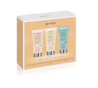 Biopoint - Juego de regalo Duschgel, Weichspüler 200 ml, Weichölbad 200 ml, belebendes Duschgel 200 ml, pflegt und limpia sanft