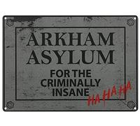 Biopracess Arkham Asylum For The Criminally Insane - Cartel de metal (20,3 x 30,5 cm)