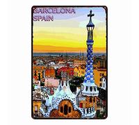 Biopracess Barcelona España - Cartel de metal vintage de hojalata de 8 x 12 pulgadas