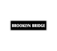 Biopracess Brooklyn Bridge - Cartel de calle de metal de aluminio de Nueva York, 10 x 40 cm