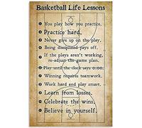 Biopracess Cartel de metal con texto en inglés "Basketball Life Lessons", 20,3 x 30,5 cm