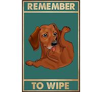Biopracess Cartel de metal con texto en inglés "Dachshund Dog Remember To Clean" para decoración de baño, 20,3 x 30,5 cm