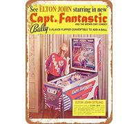 Biopracess Cartel de metal de 20,3 x 30,5 cm 1976 Elton John para máquinas de pinball Bally