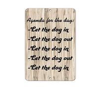 Biopracess - Cartel de metal de 20,3 x 30,5 cm, con texto en inglés "Let The Dog in -let the dog out"