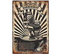 Biopracess Cartel de metal para decoración de pared de barbería vintage, arte de afeitado y corte de pelo, cartel de metal retro vintage, póster de metal, decoración de pared, 8 x 12 pulgadas