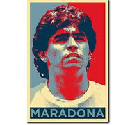 Biopracess Diego Maradona - Póster de metal para decoración de pared de garaje, 20 x 30 cm